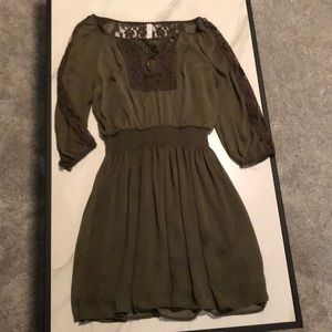 Army green dress with lace detail from Target